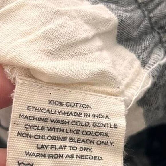 Laude the Label 100% Cotton Checkered Off-Shoulder Puff Sleeve Top Cottagecore S - Picture 5 of 6